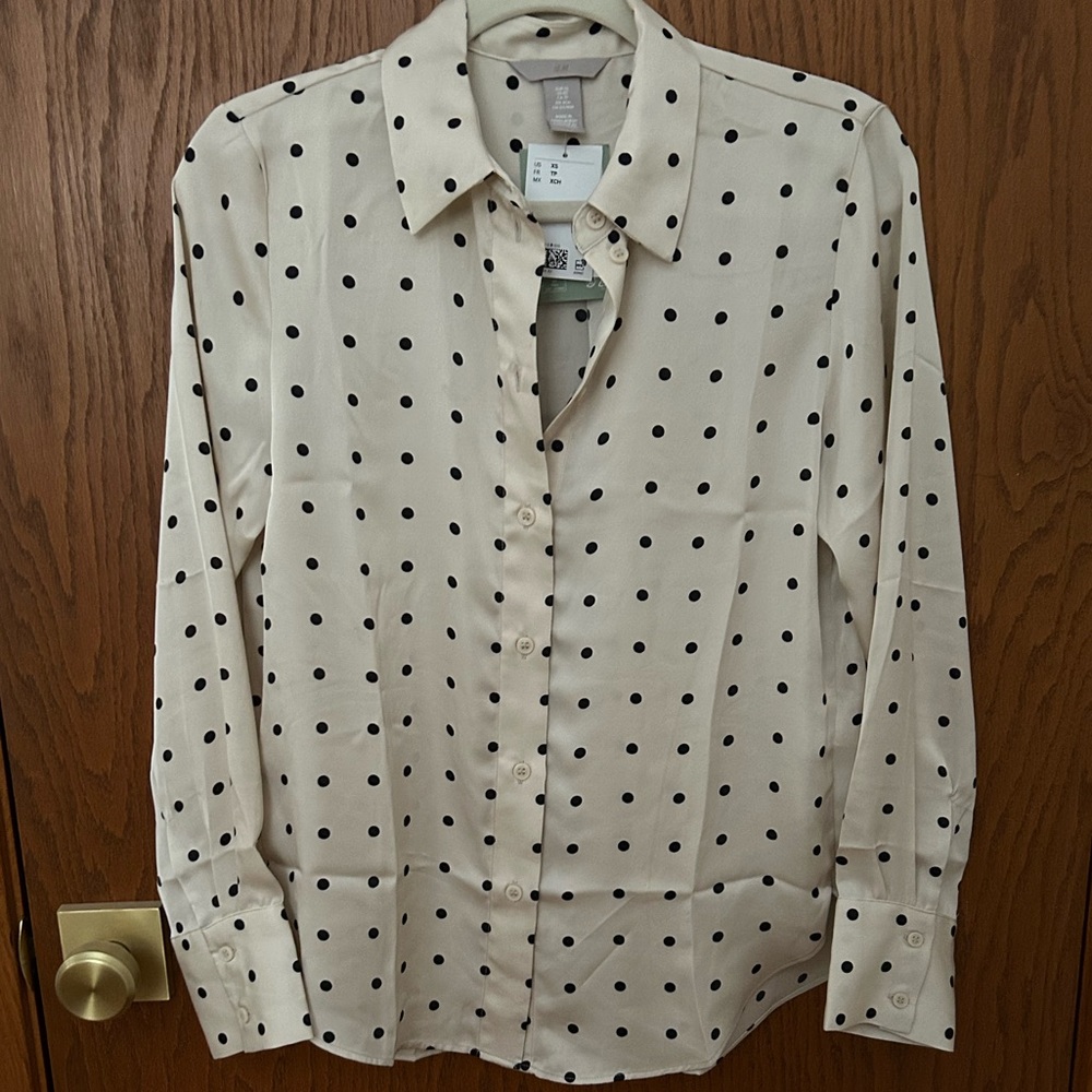 H&M Polka Dot Button Up Blouse